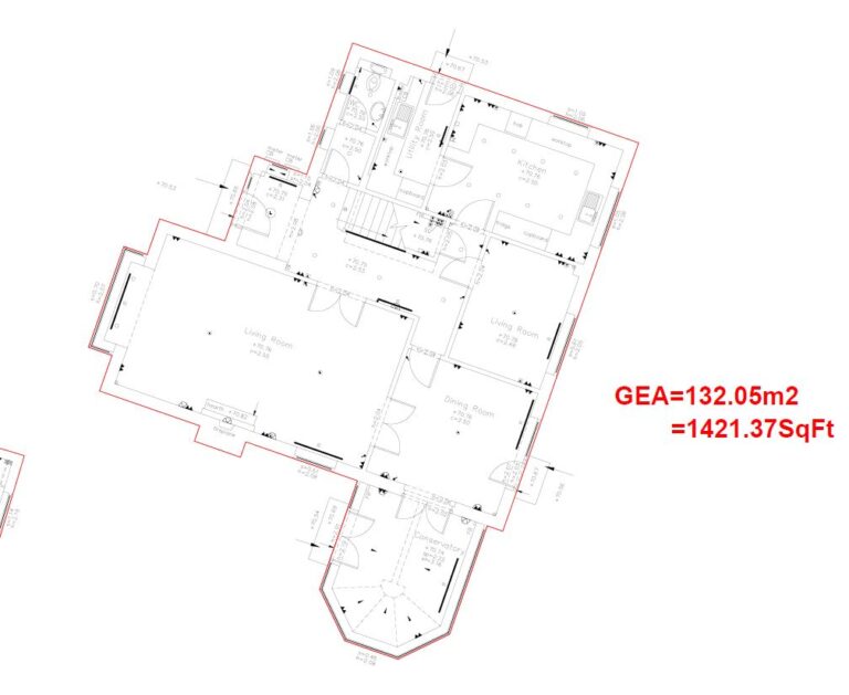Floorplanswithsocketsandswitchlocationsandreflectiveceilingplanofaresidentialpropertyinlondonforaninteriordesignertofaciltateremodelling